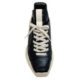 Load image into Gallery viewer, Rick Owens Black / Milk Leather Geth Runner Sneakers