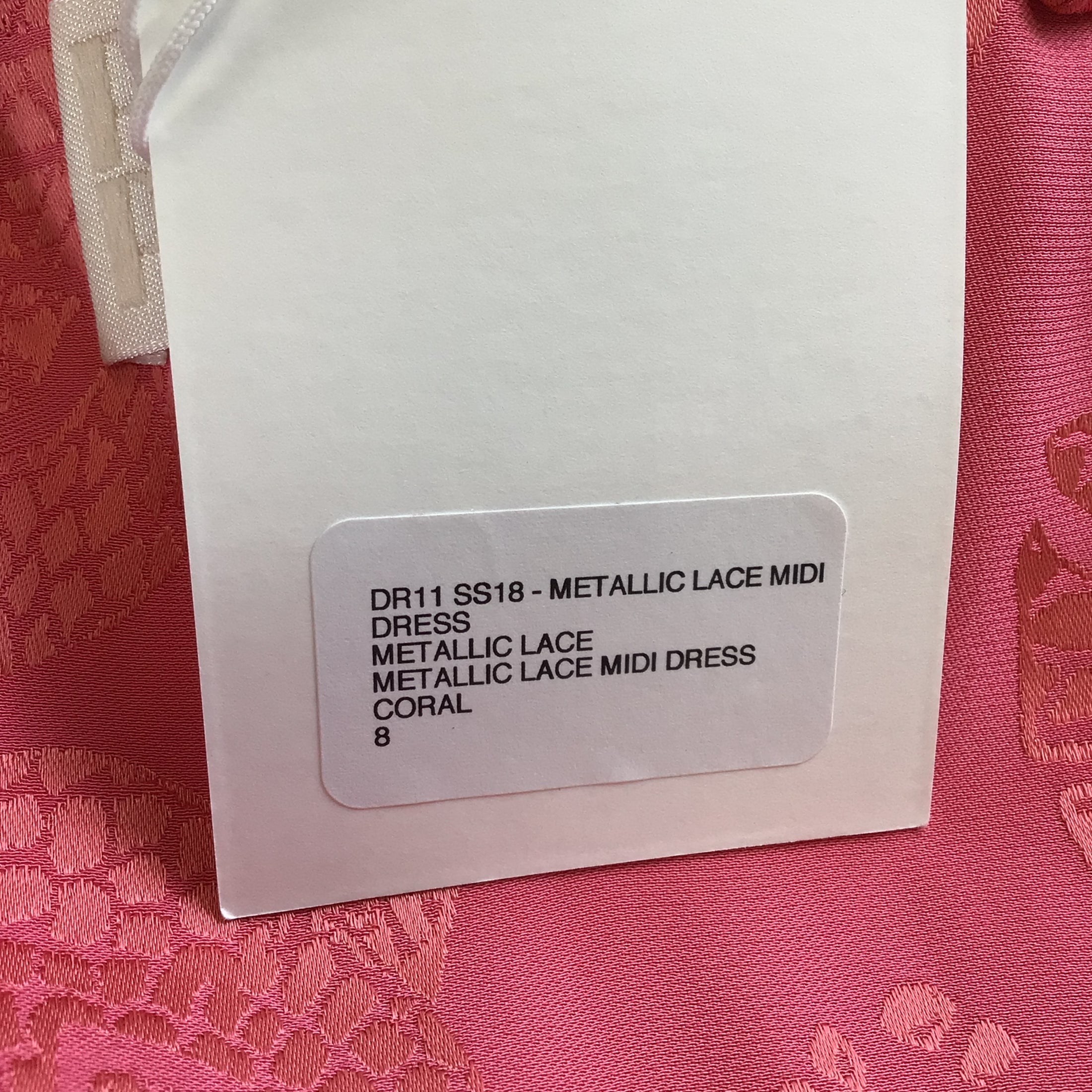 Peter Pilotto Coral Metallic Lace Midi Dress