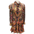 Load image into Gallery viewer, Etro Black Multi Paisley Printed Ruffled Wool Dress