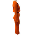 Load image into Gallery viewer, Self-Portrait Orange Ribbed Midi Dress with Buttons
