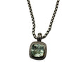 Load image into Gallery viewer, David Yurman Sterling Silver Albion Pendant Necklace with Prasiolite and Diamonds