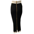 Load image into Gallery viewer, Balmain Black / White Button Front Knit Midi Skirt