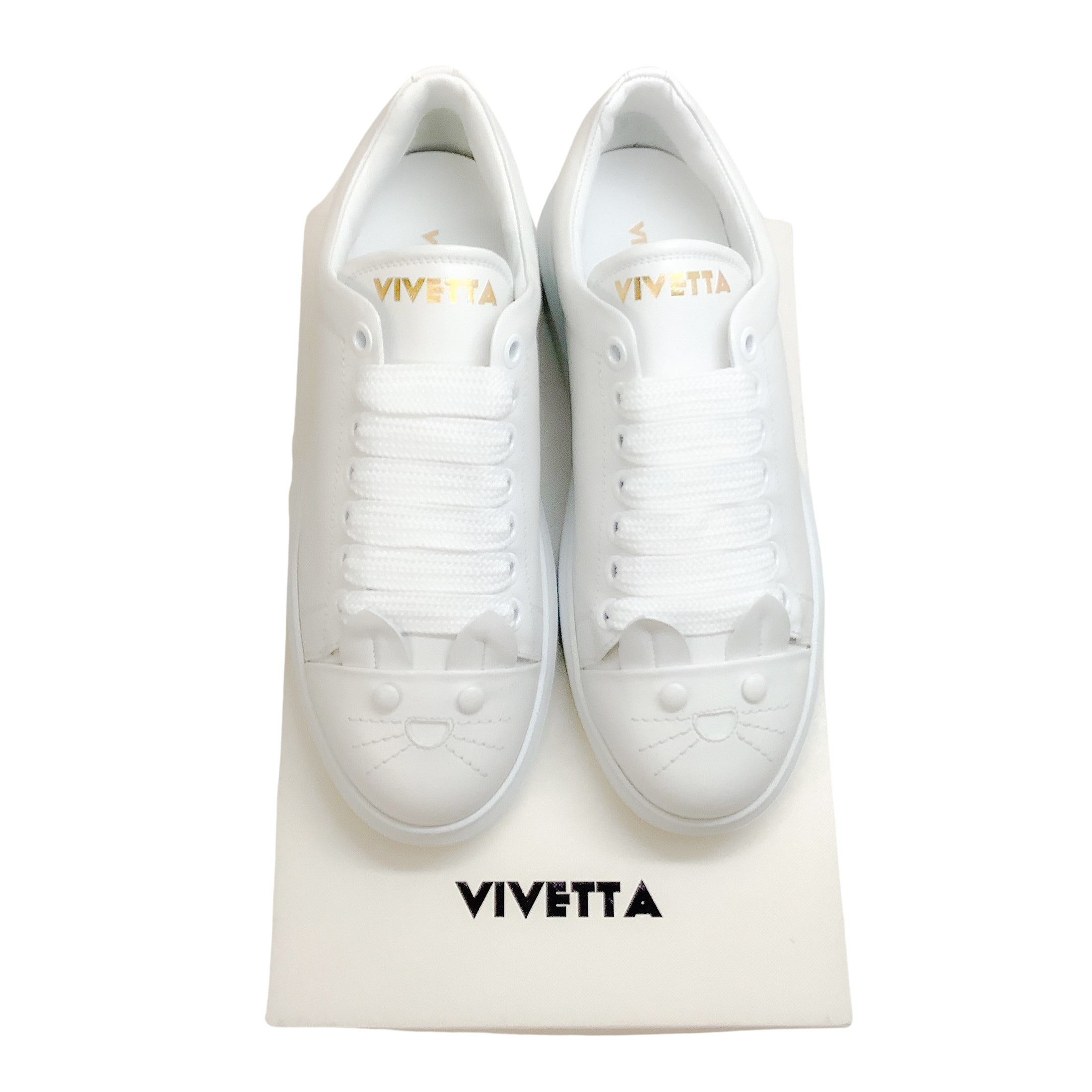 Vivetta White Leather Cat Sneakers