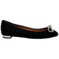 Load image into Gallery viewer, Aquazzura Black Satin Parisina Crystal Ballet Flats