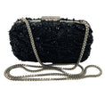 Load image into Gallery viewer, Zuhair Murad Black Sequin and Bead Embellished Evening Clutch with Box Chain Strap