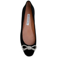 Load image into Gallery viewer, Aquazzura Black Satin Parisina Crystal Ballet Flats