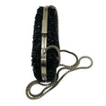 Load image into Gallery viewer, Zuhair Murad Black Sequin and Bead Embellished Evening Clutch with Box Chain Strap