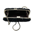 Load image into Gallery viewer, Zuhair Murad Black Sequin and Bead Embellished Evening Clutch with Box Chain Strap