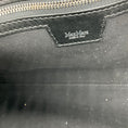 Load image into Gallery viewer, Max Mara Black Leather Double Top Handle Tote Handbag with Silver Hardware