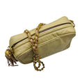 Load image into Gallery viewer, Chanel Vintage Beige CC Logo Quilted Embossed Leather Crossbody Bag with Chain Strap and Tassel Detail