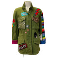 Load image into Gallery viewer, Alice + Olivia Army Green Russo Patchwork Military Coat