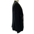 Load image into Gallery viewer, Cinq à Sept Black Estelle Paisley Love Letter Embroidered Crepe Blazer