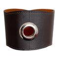 Load image into Gallery viewer, Hermes Brown Leather Grommet Cuff Bracelet