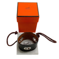 Load image into Gallery viewer, Hermes Brown Leather Grommet Cuff Bracelet