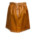 Load image into Gallery viewer, RED Valentino Tan / Silver Stud Embellished Lambskin Leather Skirt