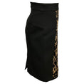 Load image into Gallery viewer, Burberry Black / Tan Animal Print Calf Hair and Crepe Pencil Skirt
