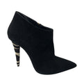 Load image into Gallery viewer, Giuseppe Zanotti Black Calf Hair Zebra Heel Suede Booties