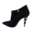 Load image into Gallery viewer, Giuseppe Zanotti Black Calf Hair Zebra Heel Suede Booties