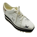 Load image into Gallery viewer, Stella McCartney White / Silver Star Elyse Faux Leather Platform Derby Sneakers