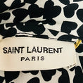 Load image into Gallery viewer, Saint Laurent Black / White Heart Print Short Sleeved Silk Blouse