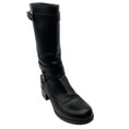 Load image into Gallery viewer, Prada Black Leather Belted Moto Boots