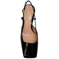 Load image into Gallery viewer, Gianvito Rossi Black Patent Leather Square Toe Slingback Pumps
