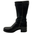 Load image into Gallery viewer, Prada Black Leather Belted Moto Boots