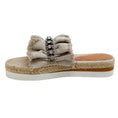 Load image into Gallery viewer, See by Chloe Beige Linen Molly Rhinestone Ruffle Sandals
