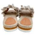 Load image into Gallery viewer, See by Chloe Beige Linen Molly Rhinestone Ruffle Sandals

