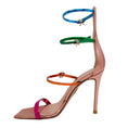 Load image into Gallery viewer, Gianvito Rossi Multi Metallic Ribbon Uptown Sandals

