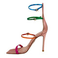 Load image into Gallery viewer, Gianvito Rossi Multi Metallic Ribbon Uptown Sandals