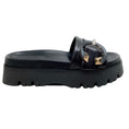 Load image into Gallery viewer, Jimmy Choo Black Leather Maiti Flat Sandals
