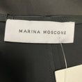 Load image into Gallery viewer, Marina Moscone Black Sleeveless Satin Maxi Dress with Gold Buttons and Chiffon Trim