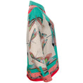 Load image into Gallery viewer, Franco Ferrari Coral / Aqua Insect Print Silk Blouse