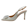 Load image into Gallery viewer, Gianvito Rossi White Leather Jaipur Jewel Slingback Pumps
