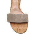 Load image into Gallery viewer, Gianvito Rossi Taupe Suede Cork Heel Sandals
