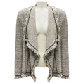 Load image into Gallery viewer, Lafayette 148 New York Raffia Multi Fringed Tweed Open Jacket
