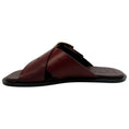 Load image into Gallery viewer, Loewe Burgundy Leather Petal Belt Flat Sandals