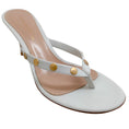 Load image into Gallery viewer, Gianvito RossiWhite Leather Thong Sandal with Gold Studs
