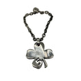 Load image into Gallery viewer, Chanel Silver No. 5 Shamrock Clover Charm Keychain