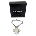 Load image into Gallery viewer, Chanel Silver No. 5 Shamrock Clover Charm Keychain