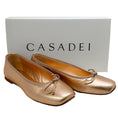 Load image into Gallery viewer, Casadei Rose Gold Lather Ballerina Flats