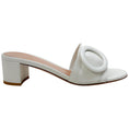 Load image into Gallery viewer, Gianvito Rossi White Leather Venezia Buckle Mules