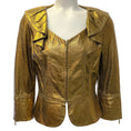 Load image into Gallery viewer, St. John Couture Copper Leather Ruffle Jacket