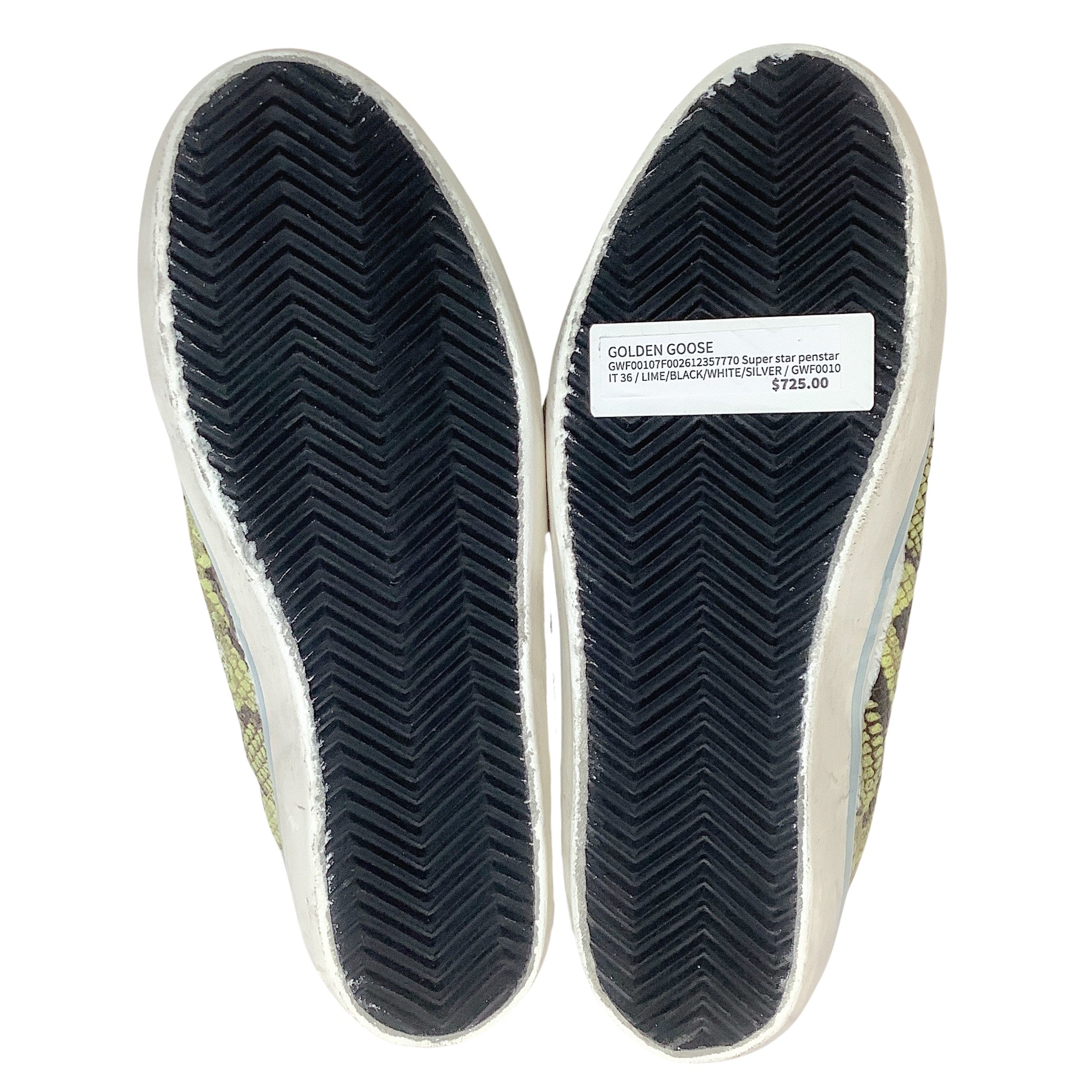Golden Goose Deluxe Brand Lime / Black Snake Superstar Penstar Sneakers