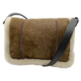Load image into Gallery viewer, Brunello Cucinelli Brown / Cream Monili Bead Embellished Lamb Shearling Handbag
