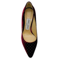 Load image into Gallery viewer, Jimmy Choo Burgundy Velvet Romy 100 Pumps with Crystal Embellishments