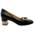 Load image into Gallery viewer, Gucci Black Leather Crystal Embellished Block Heel Pumps