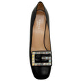 Load image into Gallery viewer, Gucci Black Leather Crystal Embellished Block Heel Pumps