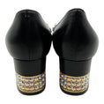 Load image into Gallery viewer, Gucci Black Leather Crystal Embellished Block Heel Pumps